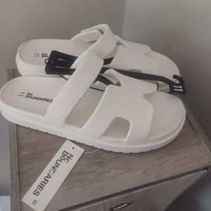 Nobo Cream Geo Slide Slip On Sandals Sz 11 **LAST PAIR**
